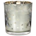 Glass tealight holder with