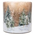 Glass tealight holder with