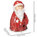 Santa Claus decorative figure as a tealight holder with stars, table decoration, 15cm | Floristik24.ie