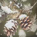 Glass tealight holder with winter fir branch, 8cm, 2 pieces | Floristik24.ie