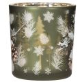 Glass tealight holder with