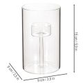 Glass candle holder with insert for pillar candles 15cm 2pcs | Floristik24.ie