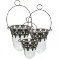 Floristik24 Lantern glass for hanging decoration 24/28/30cm set of 3