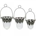 Floristik24 Lantern glass for hanging decoration 24/28/30cm set of 3