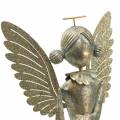 Floristik24 Decorative angel metal with lantern antique-golden Ø13.5 H33.5cm