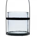 Floristik24 Lantern glass with handle candlestick black H25cm
