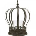 Floristik24 Crown as a lantern, candle decoration, metal crown, antique look, H28cm, Ø21cm