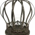 Floristik24 Crown as a lantern, candle decoration, metal crown, antique look, H28cm, Ø21cm