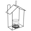 Floristik24 Lantern for hanging glass metal decorative house black H25cm