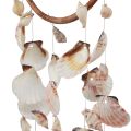 Floristik24 Wind chime with shells decorative ring natural wood Ø20cm H66cm