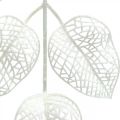 Floristik24 Winter decoration, deco leaves, artificial branch white glitter L36cm 10p