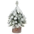 Floristik24 Winter decoration Christmas tree in green white Ø7cm H14cm 4pcs