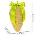 Artificial pine cone pendants with gift ribbon and bow, 23cm, 3 pieces | Floristik24.ie