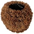 Floristik24 Decorative planter with pine cones, natural look, 27cm. Round pine cone pot, natural brown, made from pine cones, 27cm x 22cm.