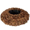 Floristik24 Round pine cone pot as a planter, 38cm; round pine cone pot, natural brown, made from pine cones, 38cm x 14cm