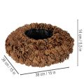 Round pine cone pot as a planter, 38cm; round pine cone pot, natural brown, made from pine cones, 38cm x 14cm | Floristik24.ie