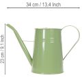 Vintage metal indoor watering can, mint green, 1.7L, decorative vase, retro design, H23cm | Floristik24.ie