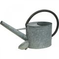 Metal Watering Can Garden Decor Vintage Silver Gray L53cm H29cm