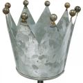Floristik24 Tealight holder crown for sticking zinc Ø9.5cm H50cm
