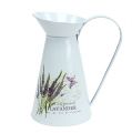 Floristik24 Zinc jug with lavender motif white H 22cm 1p