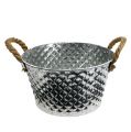 Floristik24 Zinc bowl round with rope handles Ø25cm H14cm