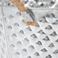Round zinc bowl with rope