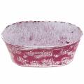 Floristik24 Zinc bowl oval with butterflies pink 29.5cm H10cm