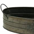 Floristik24 Decorative bowl antique oval zinc 33.5cm / 29.5cm 2pcs