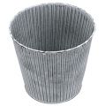 Floristik24 Zinc pot gray striped Ø16cm H14.5cm