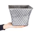 Zinc pot with diamond pattern, H15cm | Floristik24.ie
