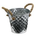 Zinc pot with rope handles Ø14.5cm H13cm