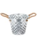 Floristik24 Zinc pot with rope handles Ø14.5cm H13cm
