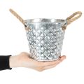 Zinc pot with rope handles Ø14.5cm H13cm | Floristik24.ie