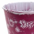 Floristik24 Zinc pot with butterflies pink Ø18cm H17.5cm