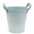 Floristik24 Zinc pot with handles gray dotted Ø18cm H17.5cm