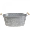 Zinc tub for planting Plant pot with handles 32×17×15cm