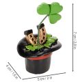 Lucky charm clover and beetle in a top hat, 7cm, 3 pieces | Floristik24.ie
