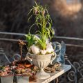 Antique trophy with handles metal decoration vintage grey white H18cm | Floristik24.ie