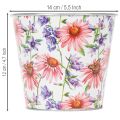 Flower pot, spring decoration, planter, metal, Ø14cm H12.5cm | Floristik24.ie