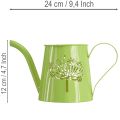 Decorative metal watering can, dandelion design, green, 12cm high, 2 pieces, decorative vase, shabby chic | Floristik24.ie