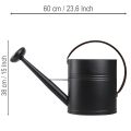 Decorative vintage metal watering can, black and olive green, 60x19x38cm, eye-catching for balcony or conservatory | Floristik24.ie