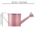 Decorative watering can, pink metal planter, Ø13.5cm H12.5cm | Floristik24.ie