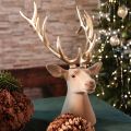Decorative stag head sculpture with large antlers, 52cm | Floristik24.ie