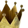 Decorative crown metal flowerpot brass look Ø11cm/H10cm | Floristik24.ie