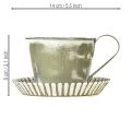 Decorative cup metal white washed antique Ø9cm H8cm 2pcs | Floristik24.ie