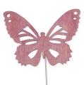 Floristik24 Wooden butterflies on wire sort. 8cm 18pcs