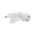 Floristik24 Decorative bird on clip with glitter white 14cm 2pcs
