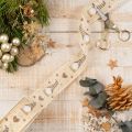 Decorative ribbon with gnomes and hearts for gifts and crafts, 40mm x 15m | Floristik24.ie