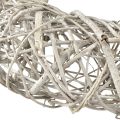Decorative wreath wood decoration rattan natural white Ø40cm H9,5cm | Floristik24.ie