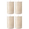 Solid-colored candles platinum 70x120mm 4 pcs | Floristik24.ie